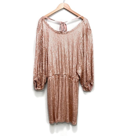NWT! Show Me Your Mumu Rose Gold Genevieve Sequin Mini Dress Small - Picture 3 of 5